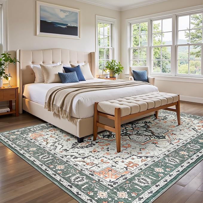 Rugflix 8x10 Area Rugs for Living Room, Washable Rug, Soft Low Pile Carpet - Image 7