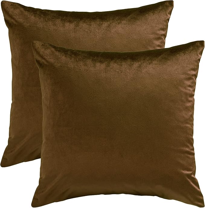 GIGIZAZA Decorative Throw Pillow Covers Set of 2, 22 x 22 Chocolate Couch - Image 4