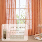 LAMIT Burnt Orange Linen Curtains 90 Inch - Image 4