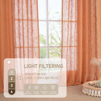 LAMIT Sheer Linen Curtains 63 Inch - Image 5