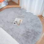 ORINOVA Grey Round Rug 3ft Machine Washable Shaggy Area Rugs - Image 4