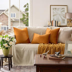 GIGIZAZA Cinnamon Orange Velvet Decorative Throw Pillow Covers - Image 2
