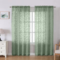 Lecloud Leia Sage Green Sheer Curtains 78 Inches Long 2 Panels, Privacy Airy by Lecloud