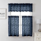 Lecloud Leia 14 Inch Navy Blue Sheer Valances - Image 8