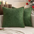 MIULEE Pack of 2 Christmas Pillow Covers 26x26 Inch Moss Green Farmhouse - Image 8