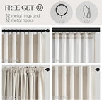 Topfinel 90 Inches Long Full Blackout Linen Curtains - Image 5