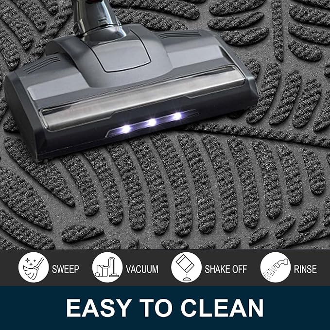 Colorxy Waterproof Doormat, Sturdy Natural Rubber Front Indoor Mat, Non Slip - Image 5