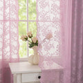 YJ YANJUN Vintage Lace Curtains 63 Inch Length-Victorian Floral Pattern Lilac by YJYANJUN