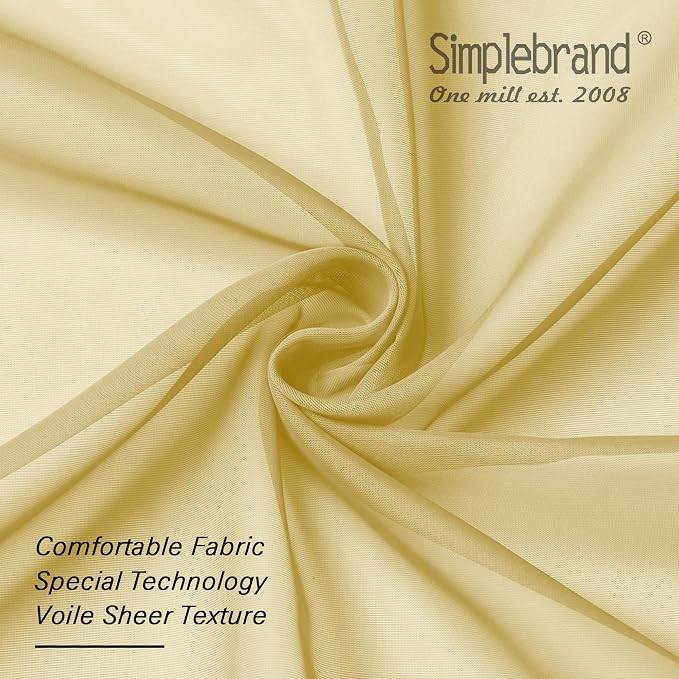 Simplebrand Yellow Short Sheer Kitchen Cafe Curtains 36 x 42 Inch, 2 Panels - Image 6