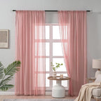 WAZZIO Boho Lace Curtains 84 Inches 2 Panel, Light Filtering Privacy Tassel & - Image 2