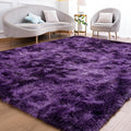 Goideal Fluffy Rug for Bedroom Living Room, 7x10 Purple Area Rugs, Faux Fur by Goideal