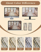 Madane Area Rug 4x6 Washable Rugs: Vintage Living Room Rug Soft Low Pile Non - Image 9