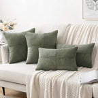 MIULEE Light Olive Green Decorative Throw Pillow Covers 18x18 Inch - Image 4