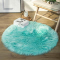 Ashler faux fur rug, Fluffy Shaggy Area Rug Ultra Soft 3 x 3 Feet Round Fur Rug by AshlerHomeDeco