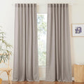RYB HOME Linen Textured Curtains Semi Sheer Window Curtains Light Filtering by RYBHOME