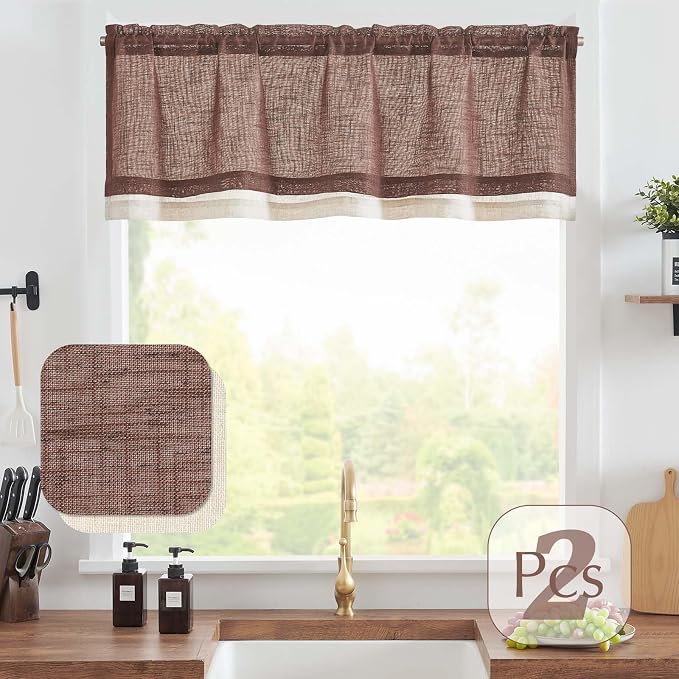 jinchan Linen Farmhouse Valances - Image 4
