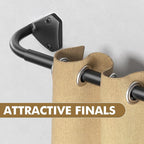 GXOACKJ Black Curtain Rods for Windows 48 to 84 inch, 5/8 inch Adjustable Wrap - Image 7