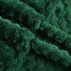 Puncuntex Dark Green Throw Blanket 108"×90" inches Fuzzy 3D Jacquard Decorative - Image 3