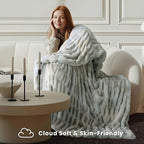 Ultra Soft Cozy Faux Fur Throw Blanket, Fuzzy Plush Thick Fur Blanket, Oversize - Image 4