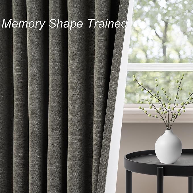 Topfinel 108 Inch Curtains 2 Panels Set Charcoal Grey Curtains 108 Inches Long - Image 6