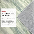 Lansny Modern Abstract Runner Rug 2x6, Sage Green Grey Washable Entryway Runner - Image 6