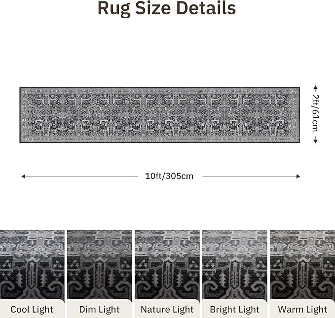 Hallway Washable Runner Rug 2x10 - Image 2