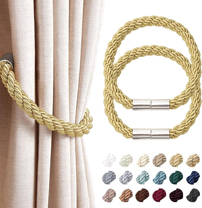 NICEEC 2 Pack Strong Magnetic Curtain Tiebacks Modern Simple Style Drape Tie by NICEEC