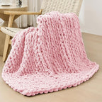 Bigacogo Chunky Knit Throw Blanket by Bigacogo