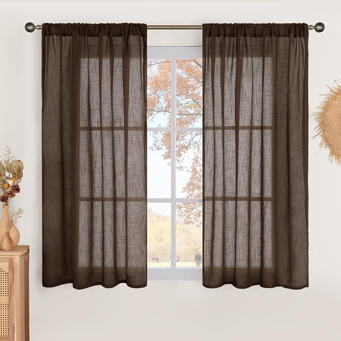 BGment Curtains 48 Inch Length for Short Window, 2 Panels Set, Each 42 Inch Wide by BGment
