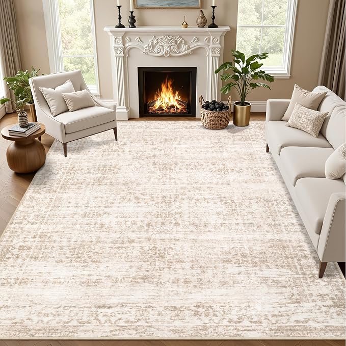 Area Rugs 10x14 Living Room Rug: Washable Rug Soft Vintage Boho Carpet Indoor by EXPEDIX