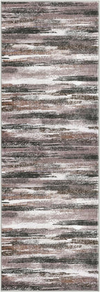 Lansny Modern Abstract Runner Rug 2x6, Dark Light Brown White Washable Kitchen - Image 8