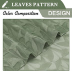 Lecloud Leia Sheer Sage Green Kitchen Curtains 36 Inch Length 2 Pcs, Jacquard - Image 4