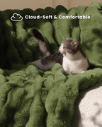 Ultra Soft Cozy Faux Fur Throw Blanket, Fuzzy Plush Thick Bubble Blanket - Image 3