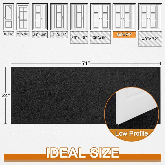 Mibao Dirt Trapper Door Mat for Indoor Outdoor, Waterproof All-Season, - Image 3