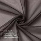 Lecloud Sheer Curtains 90 Inch Long 2 Panels, Chocolate Light Filtering Living - Image 8