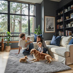 5x8 Feet Grey Fluffy Shag Area Rugs - Image 4