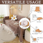 HANDONTIME Brown Sofa Covers Simple Couch Cover - Image 4