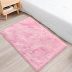 Small Area Rug for Bedroom 2x3ft Mini Tie-Dye Pink Fluffy Rug Mat Bedside Throw - Image 3