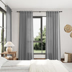 Dark Grey Linen Curtains 90 Inch Length 2 Panel Set - Image 7