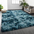 Deerhoo Large Shag Area Rugs 6 x 9, Tie-Dyed Plush Fuzzy Rugs by Deerhoo