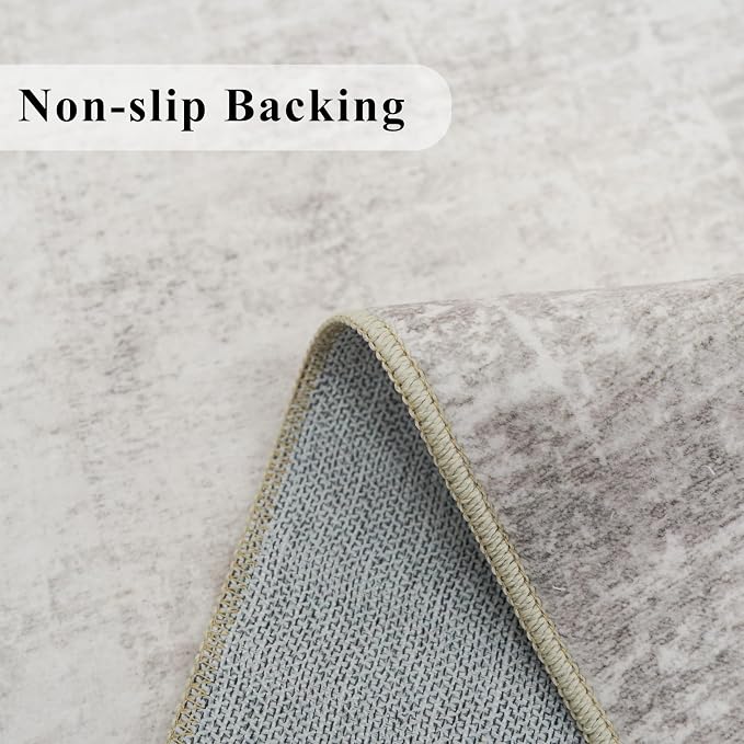Hallway 3x8 Washable Runner Rug: Abstract Stain Resistant Entryway Kitchen Area - Image 3