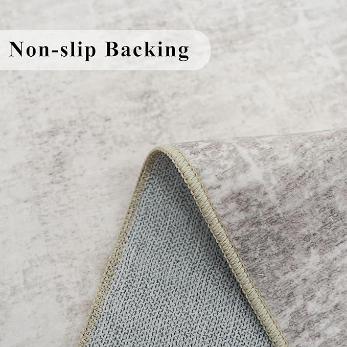 3x7 Washable Hallway Runner Rug: Abstract Stain Resistant Kitchen Rug Farmhouse - Image 3
