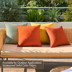 MIULEE Pack of 4 Decorative Outdoor Throw Pillow Covers Linen Waterproof Pillow - Image 2