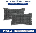 MIULEE Pack of 2 Corduroy Decorative Lumbar Throw Pillow Covers 20x12 Inch Soft - Image 6