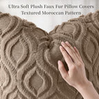 decorUhome Throw Pillow Covers 12x20 Inch Set of 2, Soft Plush Faux Wool Light - Image 6