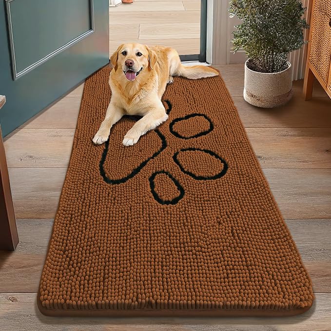 Smiry Dog Door Mat for Muddy Paws, Absorbent Dirt Trapper Non Slip Quick Dry by Smiry