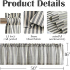 jinchan Valance Curtain Linen Textured Striped Window Curtain - Image 7