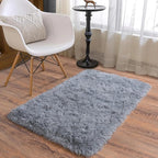 Soft Runner Rugs for Bedroom Hallways, 2 Packs 2x3 Grey Fluffy Shag Throw Area - Image 2