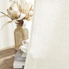 Joydeco Linen Curtains 2 Panel Set, Light Filtering, Ivory Linen Curtains 90 - Image 5