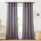 NICETOWN Faux Flax Linen Sheer Living Room Curtains, Grommet Elegant Semi Sheer by NICETOWN